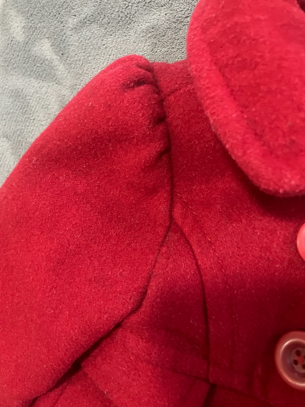 Old Navy Wool Blend Toddler Double Breasted Peacoat - Red - 12-18 Months - Picture 5 of 11